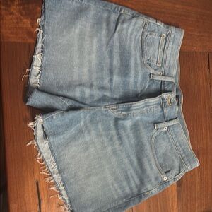 Frayed Hem Denim Shorts